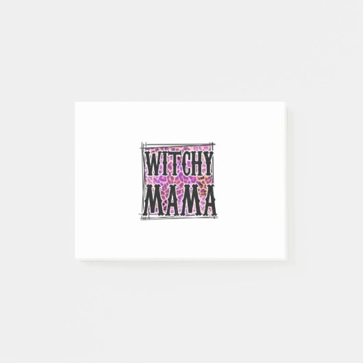 Halloween Leopard Witchy Mama Birthday Post-it Klebezettel (Vorderseite)