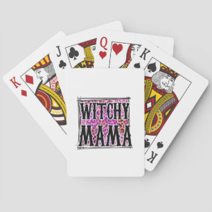 Halloween Leopard Witchy Mama Birthday Spielkarten