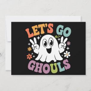 Halloween Let's Go Ghouls Ghost Retro-Kostüm Einladung