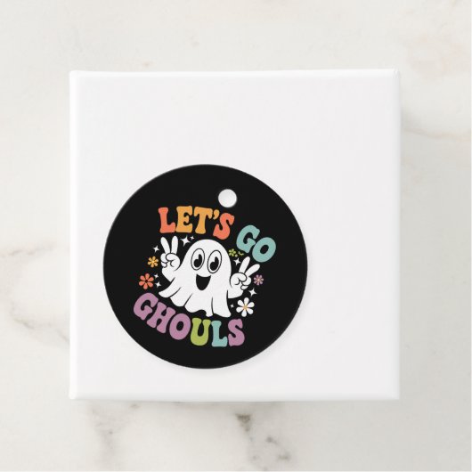 Halloween Let's Go Ghouls Ghost Retro-Kostüm Geschenkanhänger (Beispiel)