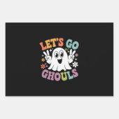 Halloween Let's Go Ghouls Ghost Retro-Kostüm Geschenkpapier Set (Vorderseite)