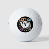 Halloween Let's Go Ghouls Ghost Retro-Kostüm Golfball (Vorderseite)