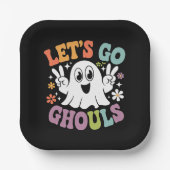 Halloween Let's Go Ghouls Ghost Retro-Kostüm Pappteller (Vorderseite)