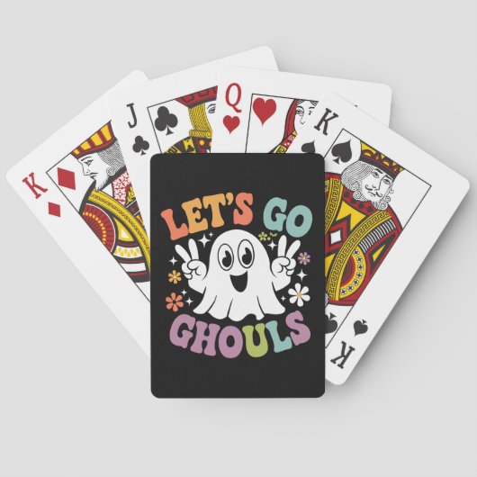 Halloween Let's Go Ghouls Ghost Retro-Kostüm Spielkarten (Rückseite)
