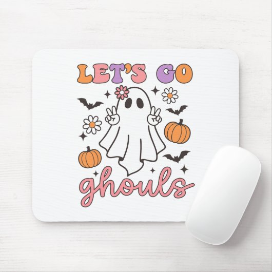 Halloween Let's Go Ghouls Ghost Retro Kostüm Wome Mousepad (Mit Mouse)