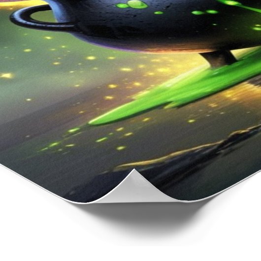 Halloween Letter C Witch Cauldron Classroom Poster (Ecke)