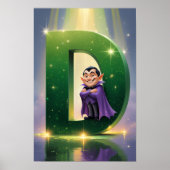 Halloween Letter D Friendly Vampire Classroom Wall Poster (Vorne)