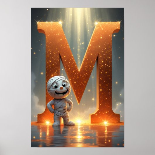 Halloween Letter Glowing M Wall Art for Kids Rooms Poster (Vorne)