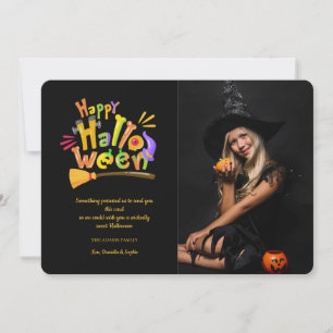Halloween Letters Fotokarte Feiertagskarte
