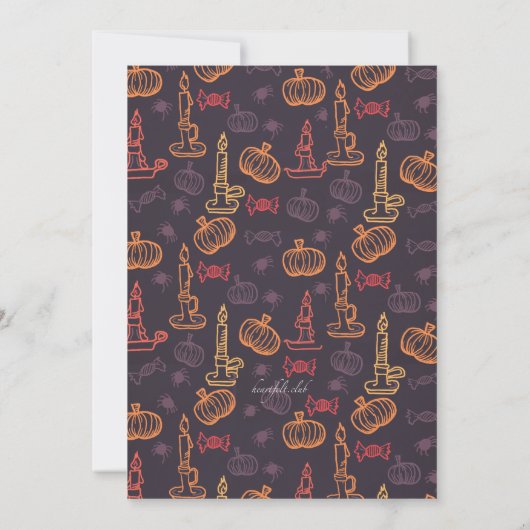 Halloween leuchtet Einladung durch (Rückseite)