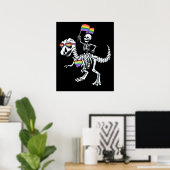 Halloween LGBT T Rex Dinosaur Skeleton Gay Pride Poster (Heimbüro)