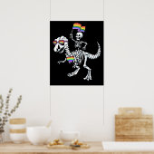 Halloween LGBT T Rex Dinosaur Skeleton Gay Pride Poster (Küche)