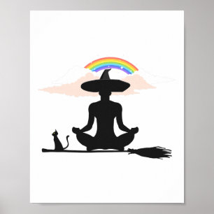 Halloween Lgbt Yoga Hexen Stolz Hippie Regenbogen  Poster