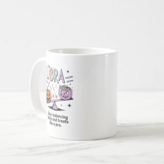 Halloween Libra Zodiac Funny Quote Kaffeetasse (Vorderseite Links)