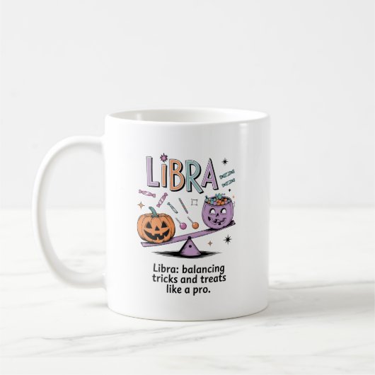 Halloween Libra Zodiac Funny Quote Kaffeetasse (Links)