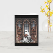 Halloween Librarian Ghost Reading Books Lovers Lib Karte (Gelbe Blume)