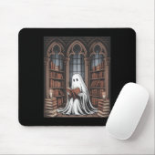 Halloween Librarian Ghost Reading Books Lovers Lib Mousepad (Mit Mouse)