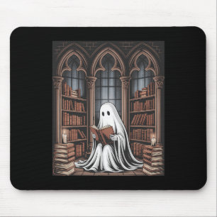 Halloween Librarian Ghost Reading Books Lovers Lib Mousepad