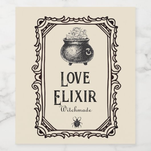 Halloween Liebe Elixir Drinks unangenehm Weinetikett (Einzelnes Label)