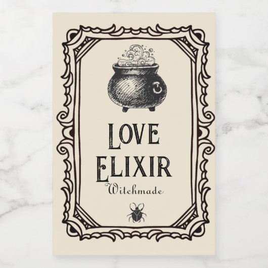 Halloween Liebe Elixir Drinks unangenehm Weinetikett (Einzelnes Label)