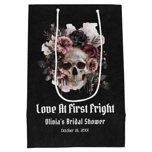 Halloween-Liebe im ersten Fright-Brautparty Mittlere Geschenktüte (Rückseite)