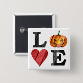 Halloween-LIEBE mit Beängstigendem Jack o.lantern Button (Vorne & Hinten)