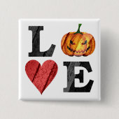 Halloween-LIEBE mit Beängstigendem Jack o.lantern Button (Vorderseite)