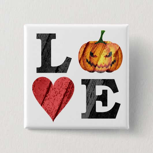 Halloween-LIEBE mit Beängstigendem Jack o.lantern Button (Vorderseite)