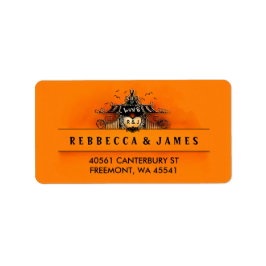 Halloween-Liebe - Orange & Black Address Label Adressaufkleber