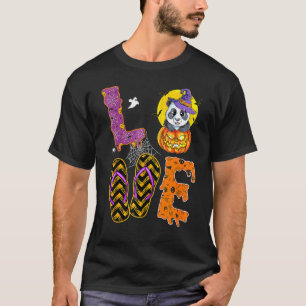 Halloween Liebe Panda Witch Hat Zookeeper T-Shirt