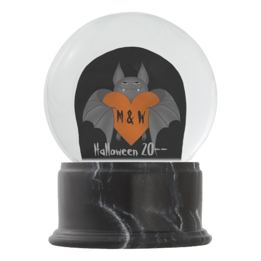 Halloween-Liebe Schneekugel (Vorderseite)