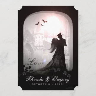 Halloween Liebe Silhouette Hochzeit Einladung