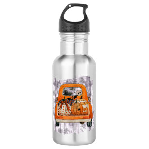Halloween-Lieferwagen-LKW mit Kürbis Edelstahlflasche