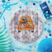 Halloween-Lieferwagen-LKW mit Kürbis Pappteller (Party)