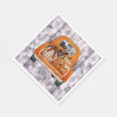 Halloween-Lieferwagen-LKW mit Kürbis Serviette (Ecke)