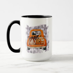 Halloween-Lieferwagen-LKW mit Kürbis Tasse