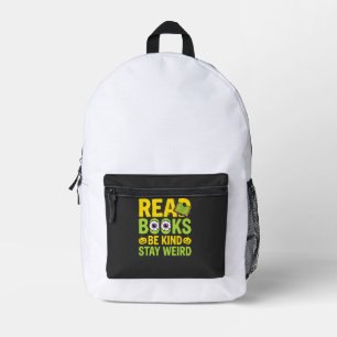 Halloween Lies Bücher Sei nett Bleib seltsam Desig Bedruckter Rucksack