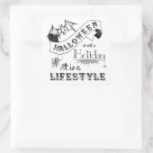 Halloween Lifestyle Chalk Art Quadratischer Aufkleber (Tasche)