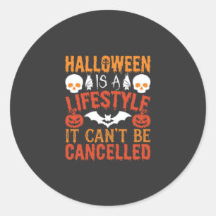 Halloween Lifestyle Fledermaus-Kürbis-Typografie-V Runder Aufkleber