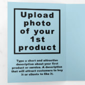 Halloween Light Blue Trifold Card Dreifach Gefaltete Karte (Innen Erste Seite)