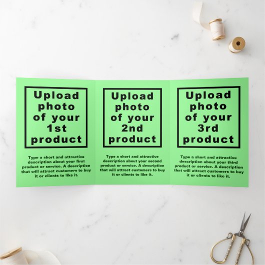 Halloween Light Green Trifold Card Dreifach Gefaltete Karte (Innenseite)