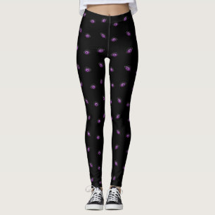 Halloween, Lila Augen, Süßes oder Saures, Buh Leggings