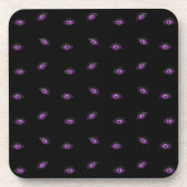 Halloween, Lila Augen, Trick oder Trete, Boo Getränkeuntersetzer (Vorderseite)