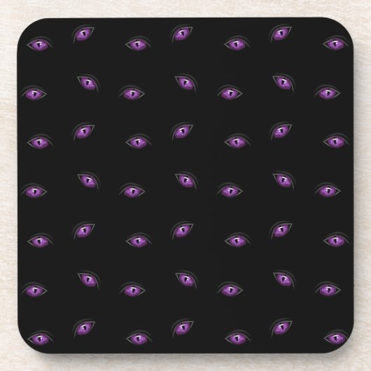 Halloween, Lila Augen, Trick oder Trete, Boo Getränkeuntersetzer (Vorderseite)