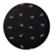 Halloween, Lila Augen, Trick oder Trete, Boo Keramikknauf (Vorderseite)