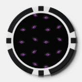 Halloween, Lila Augen, Trick oder Trete, Boo Pokerchips (Vorderseite)