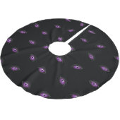 Halloween, Lila Augen, Trick oder Trete, Boo Polyester Weihnachtsbaumdecke (Schrägansicht)