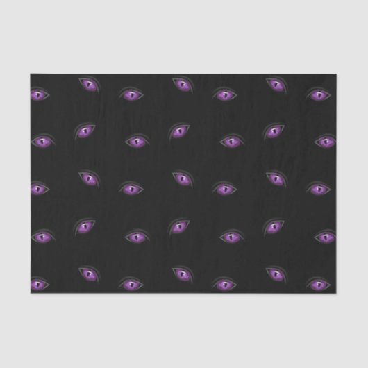 Halloween, Lila Augen, Trick oder Trete, Boo Seidenpapier (Vorderseite)