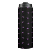 Halloween, Lila Augen, Trick oder Trete, Boo Thermosbecher (Vorderseite)