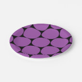 Halloween-Lila-Black-Mod-Dots-Muster Pappteller (Schrägansicht)